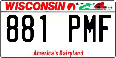 WI license plate 881PMF