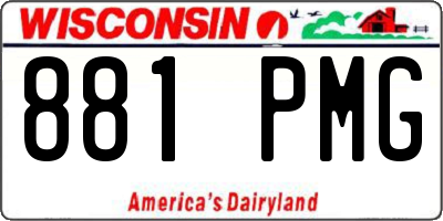 WI license plate 881PMG