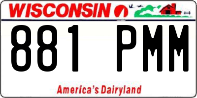 WI license plate 881PMM