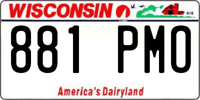 WI license plate 881PMO