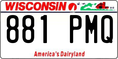 WI license plate 881PMQ
