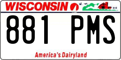 WI license plate 881PMS