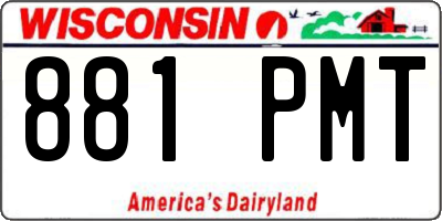WI license plate 881PMT