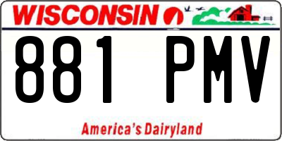 WI license plate 881PMV