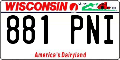 WI license plate 881PNI