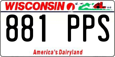 WI license plate 881PPS