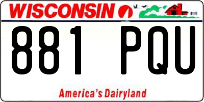 WI license plate 881PQU