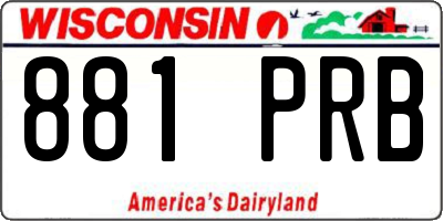 WI license plate 881PRB