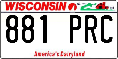 WI license plate 881PRC