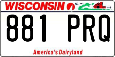 WI license plate 881PRQ