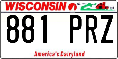 WI license plate 881PRZ