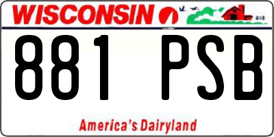 WI license plate 881PSB