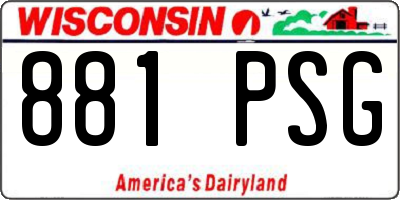 WI license plate 881PSG