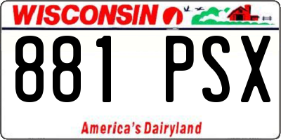 WI license plate 881PSX