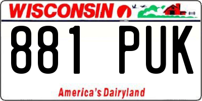 WI license plate 881PUK