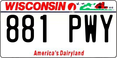 WI license plate 881PWY