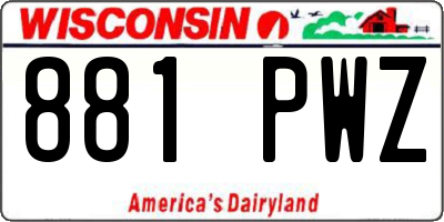 WI license plate 881PWZ