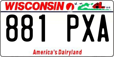 WI license plate 881PXA