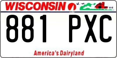 WI license plate 881PXC