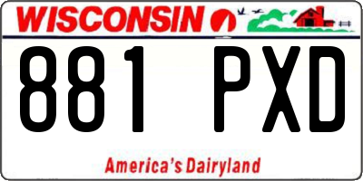 WI license plate 881PXD