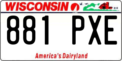 WI license plate 881PXE