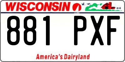 WI license plate 881PXF