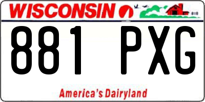 WI license plate 881PXG