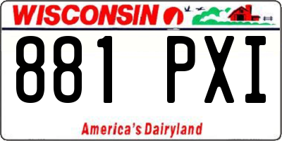 WI license plate 881PXI