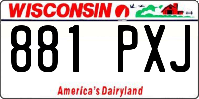 WI license plate 881PXJ
