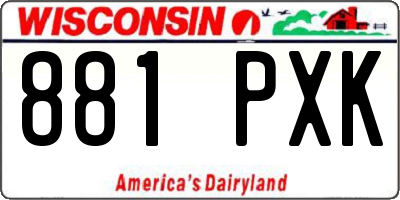 WI license plate 881PXK