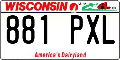 WI license plate 881PXL