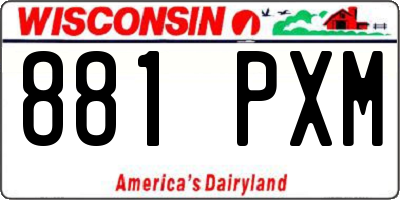 WI license plate 881PXM