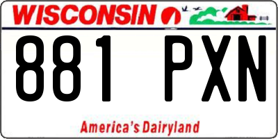 WI license plate 881PXN