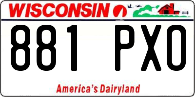 WI license plate 881PXO
