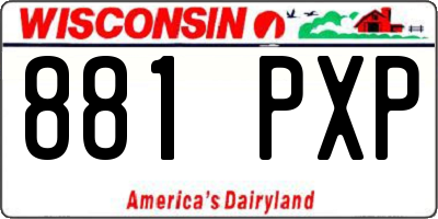 WI license plate 881PXP