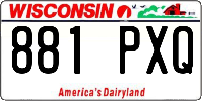 WI license plate 881PXQ