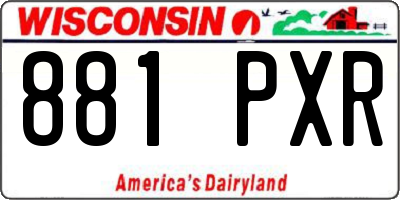 WI license plate 881PXR