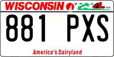 WI license plate 881PXS