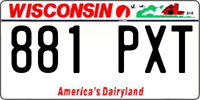WI license plate 881PXT