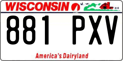 WI license plate 881PXV