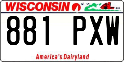 WI license plate 881PXW