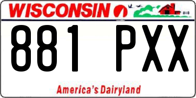 WI license plate 881PXX