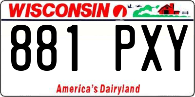 WI license plate 881PXY