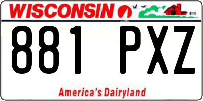 WI license plate 881PXZ