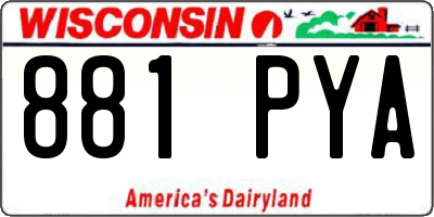 WI license plate 881PYA