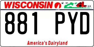 WI license plate 881PYD