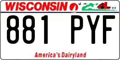 WI license plate 881PYF