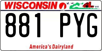 WI license plate 881PYG