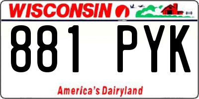 WI license plate 881PYK
