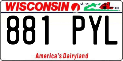 WI license plate 881PYL